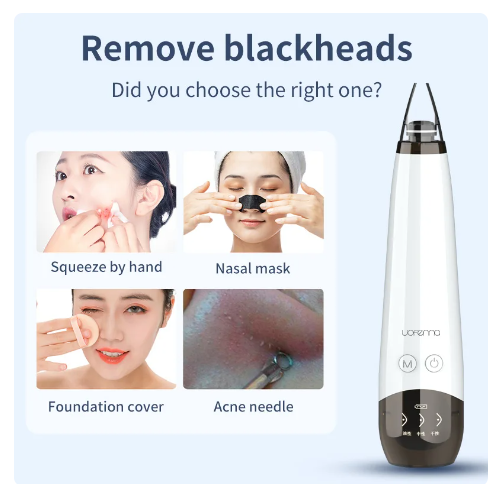 Blackhead Remover Vacuum Acne Pimple Black Spot Suction Electric Facial Pore Cleaner Skincare Exfoliating Beauty Device (rechargable)