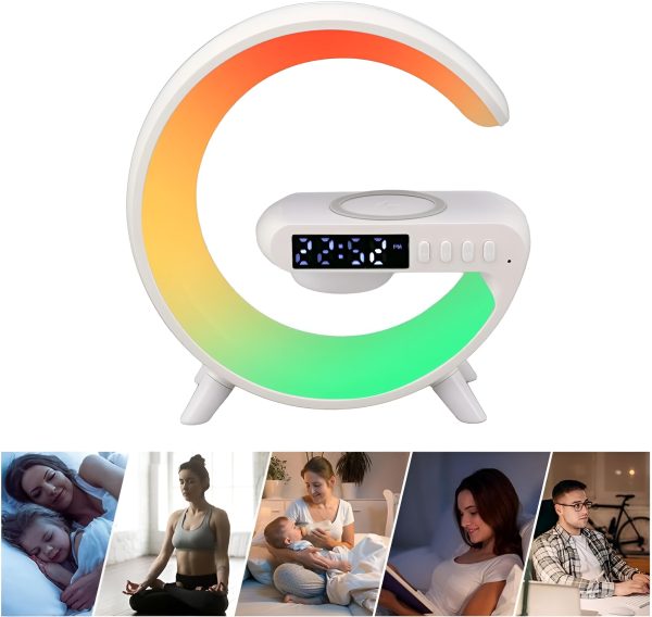 G Lamp Multi-functional Led Clock Display Speaker | G 63 Wireless Charging Bluetooth Speaker Atmosphere Night Lamp With Alarm Clock